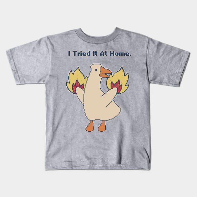 I Tried It At Home - 8Bit Pixelart Kids T-Shirt by pxlboy